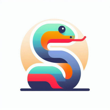 Letter S snake logo. Colorful snake icon. Vector illustration.