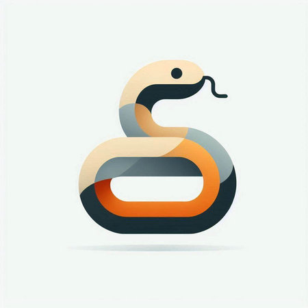Vector snake logo design template. Minimalistic snake icon design.