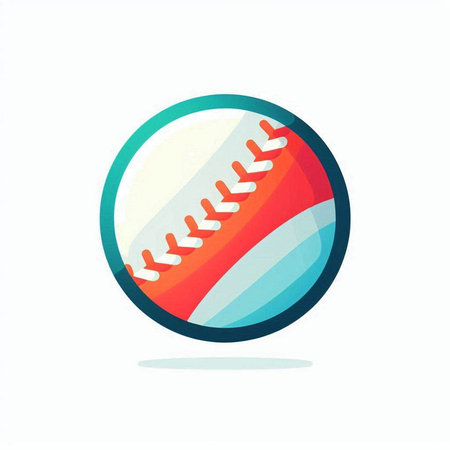 Baseball ball icon, vector illustration. Flat design style with shadow.の写真素材