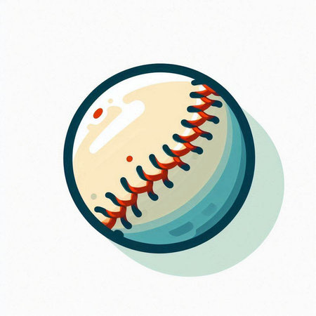Baseball ball icon. Flat vector related icon with shadow for web and mobile applications