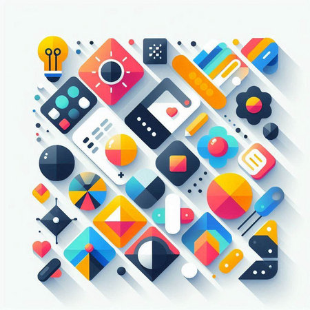 Abstract colorful background with geometric shapes. Modern minimal design. Vector illustration