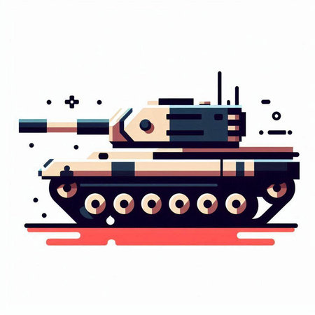 Tank on a white background. Vector illustration in a flat style.