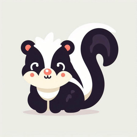Cute little skunk. Vector illustration of a cute animal.の写真素材