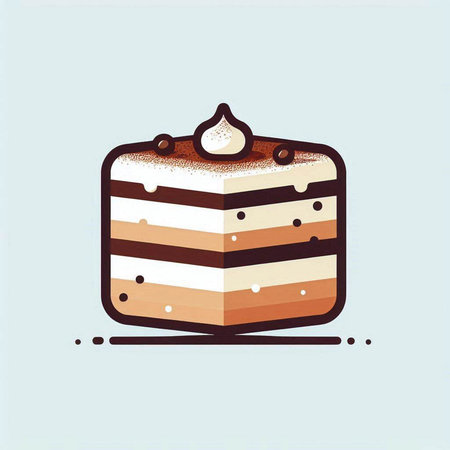 Coffee cake. Vector illustration of a piece of cake.