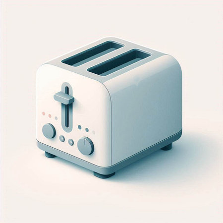 Toaster isolated on a white background. 3d render illustration.の写真素材
