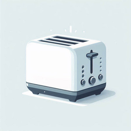 Illustration of a toaster in cartoon style. Vector illustration.