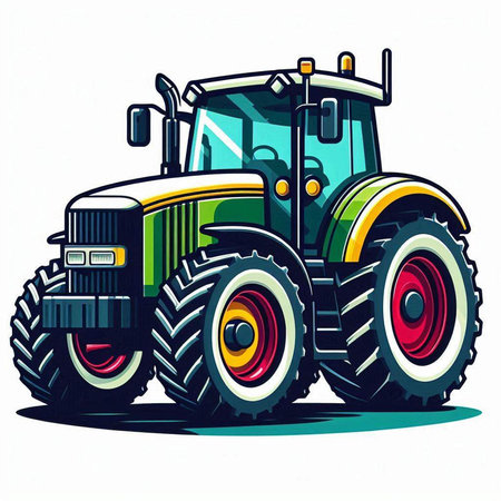 Tractor vector illustration isolated on a white background. Vector illustration.の写真素材