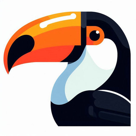 Toucan bird isolated on a white background. Vector illustration.の写真素材