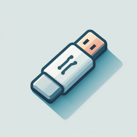usb flash drive icon, flat design, long shadow, vector illustration