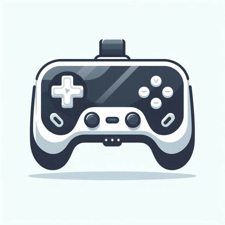 Gamepad vector illustration in cartoon style. Game console with buttons.