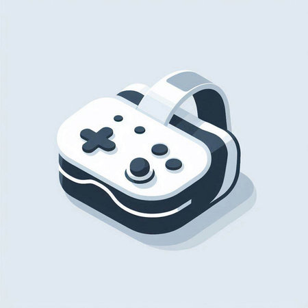 Gamepad isometric 3d icon on blue background. Vector illustration