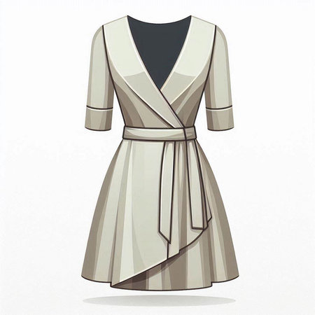 Illustration of a woman's dress on a white background, vectorの写真素材