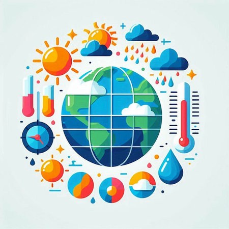 Global warming concept. Global warming, climate change. Vector illustration.の写真素材