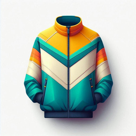 Men's winter jacket on a white background. 3D rendering.