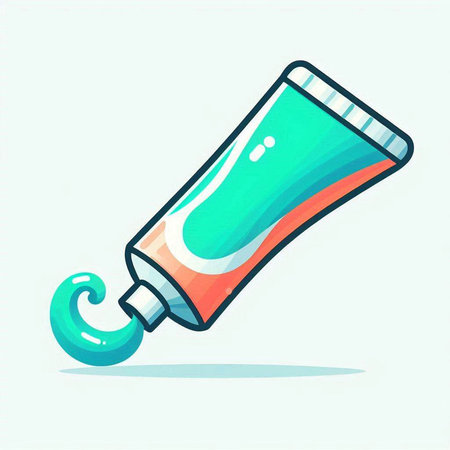 Vector illustration of a tube of cream on a white background.