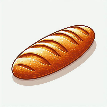 Illustration of a loaf of bread isolated on a white background.の写真素材