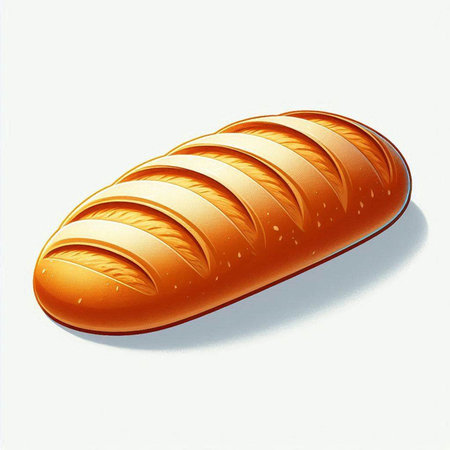 loaf of bread on a white background. 3d render.