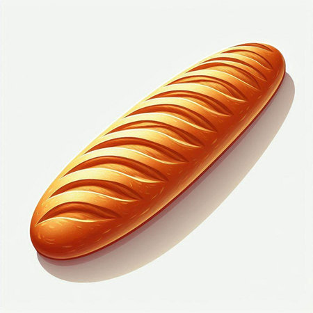 Bread isolated on a white background. 3d render illustration.の写真素材