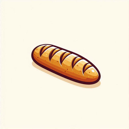 Illustration of a loaf of bread on a white background. Vector illustrationの写真素材