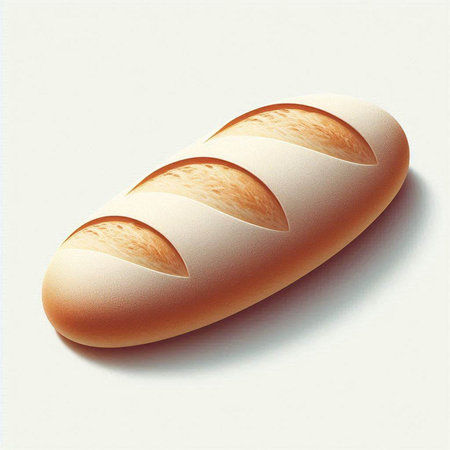 Baguette on a white background. 3d rendering, illustration.の写真素材