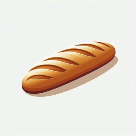 Illustration of a loaf of bread isolated on a white background.の写真素材