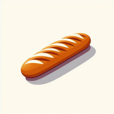 Baguette isolated on a white background. Vector illustration. Eps 10.の写真素材