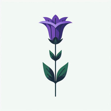 Campanula flower icon isolated on white background. Vector illustration.の写真素材