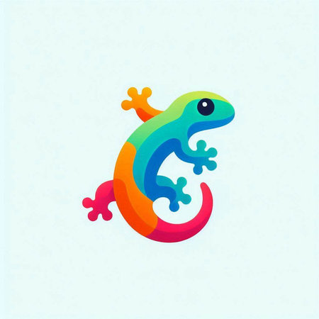 Gecko colorful logo vector design template. Gecko icon symbol.の写真素材