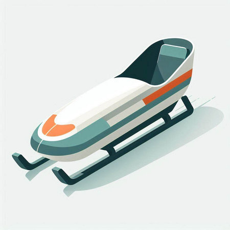 snowmobile isolated on a white background, 3d illustration.