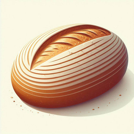 Bread on white background. 3D illustration. Vintage style.の写真素材