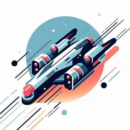 Futuristic spaceship isometric vector illustration. Futuristic spaceship design.の写真素材