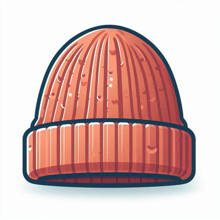 Winter hat isolated on white background. Vector illustration in cartoon style.の写真素材