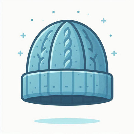 Vector illustration of a knitted winter hat on a white background.の写真素材