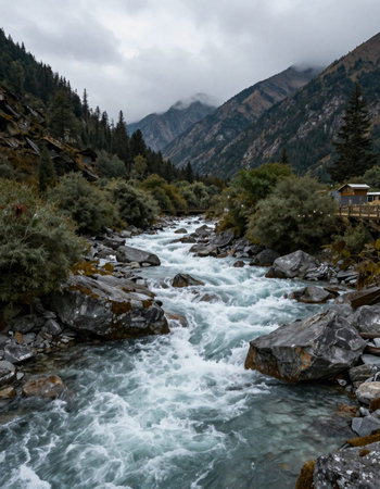 Mountain river in Nepal