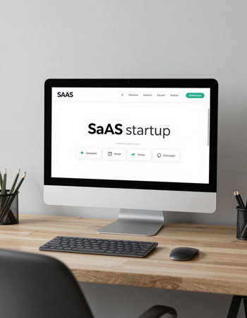 Webpage of search engine on computer screen. Online shopping concept