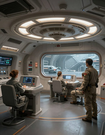 Portrait of confident businesspeople standing in office with colleagues in backgroundの写真素材