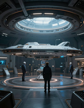 3D CG rendering of space ship. 3D CG rendering.