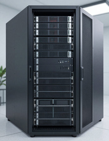 network server room with hard drives - 3d rendering computer generated image