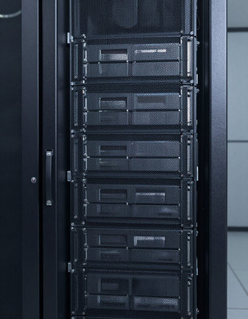 close up of server hardware in datacenter room data center room