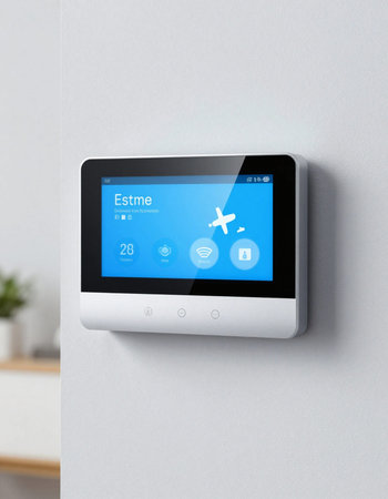 control panel with flight information on the wall. 3d renderingの写真素材