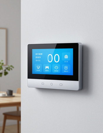 smart home control panel with internet of things (IOT) on the wall