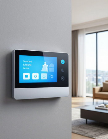 smart home with internet of things smart home and modern living-room