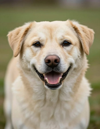 Portrait of a happy labrador retriever looking at the camera