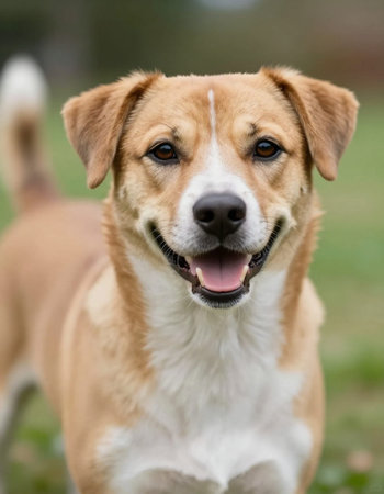 Portrait of a purebred dog photographed outdoors in the nature.