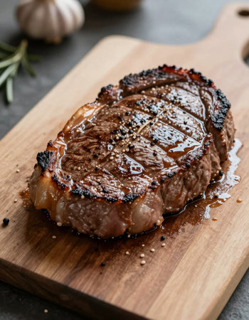 Grilled Tenderloin Steak with Garlic and Rosemaryの写真素材