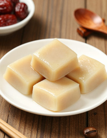 half-moon-shaped rice cake