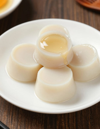 Japanese confectionery, sweet dumplings with egg yolk