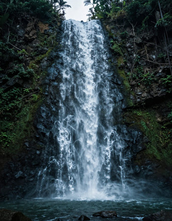 Tropical waterfall in the rainforest of Bali, Indonesia