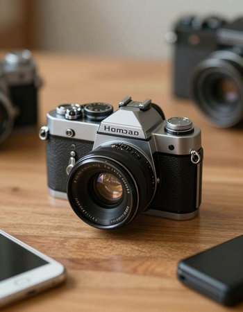 The old 35 mm SLR film cameras.