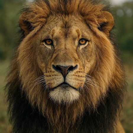 Portrait of a lion in Masai Mara National Park, Kenya